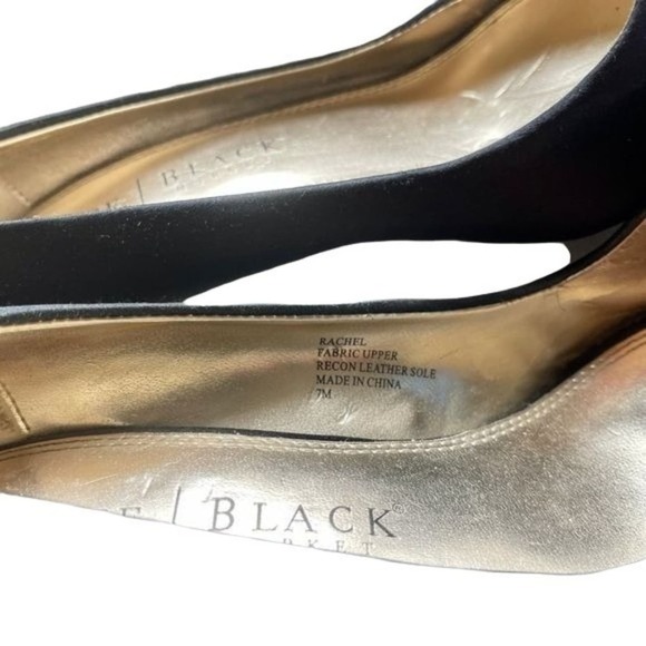 White House Black Market stiletto Heels Satin Bow Open Toe Size 7M - Picture 4 of 9